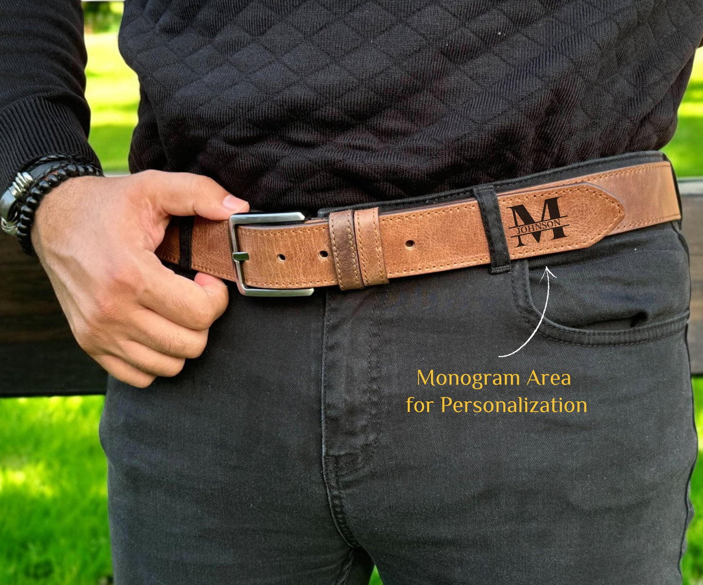 Personalized Leather Belt for Anniversary