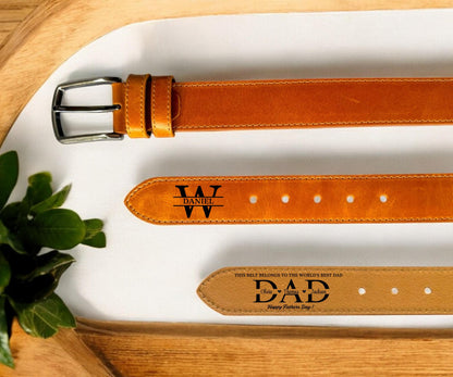 Personalized Leather Belt - Custom Engraved Belt For Men