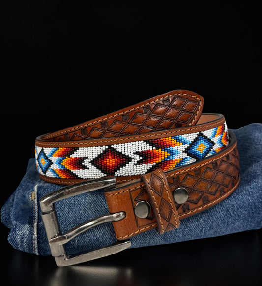 Men's Western Full Grain Genuine Leather Belt