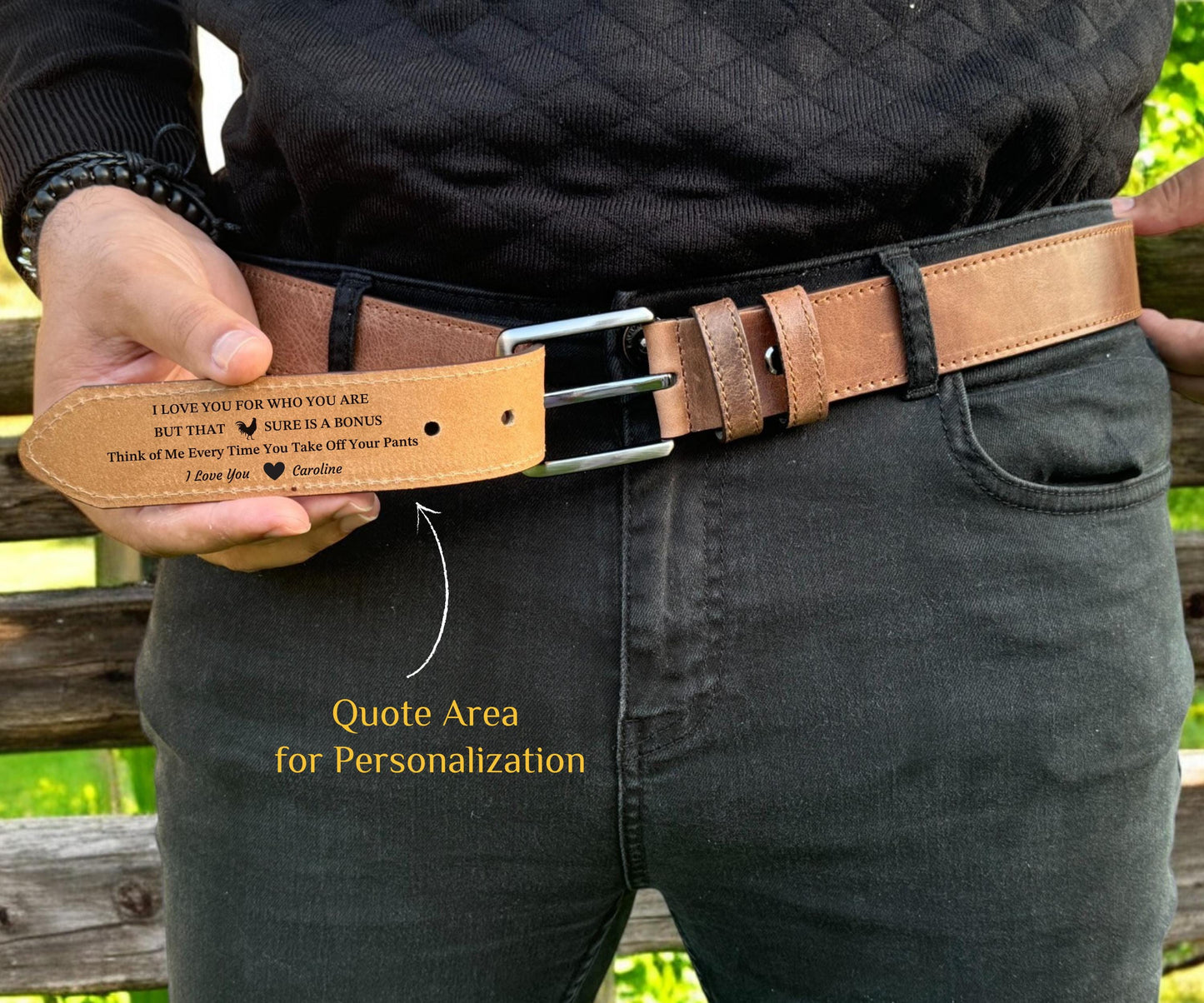 Personalized Leather Belt for Anniversary