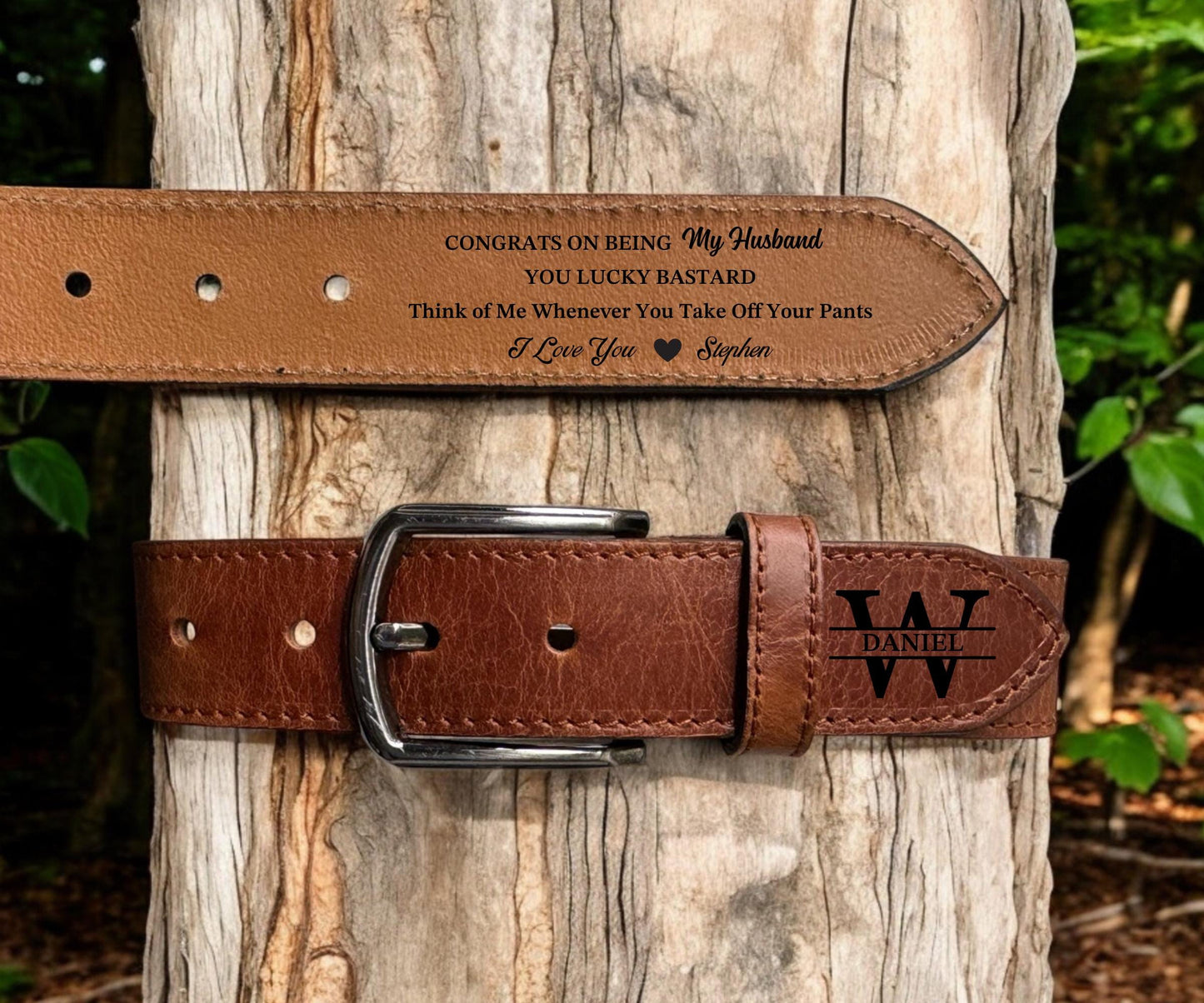 Personalized Leather Belt - Custom Engraved Belt For Men
